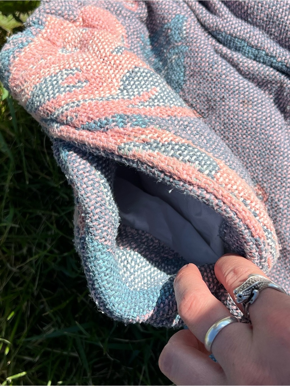 Upcycled Cotton Tapestry Shorts- Pastel - Picture 6 of 7
